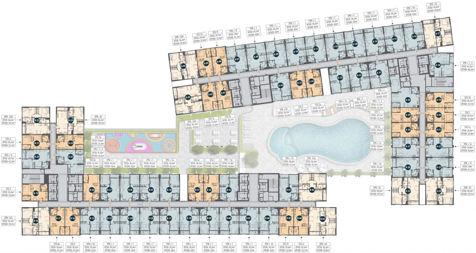 Mặt bằng tầng 20-24