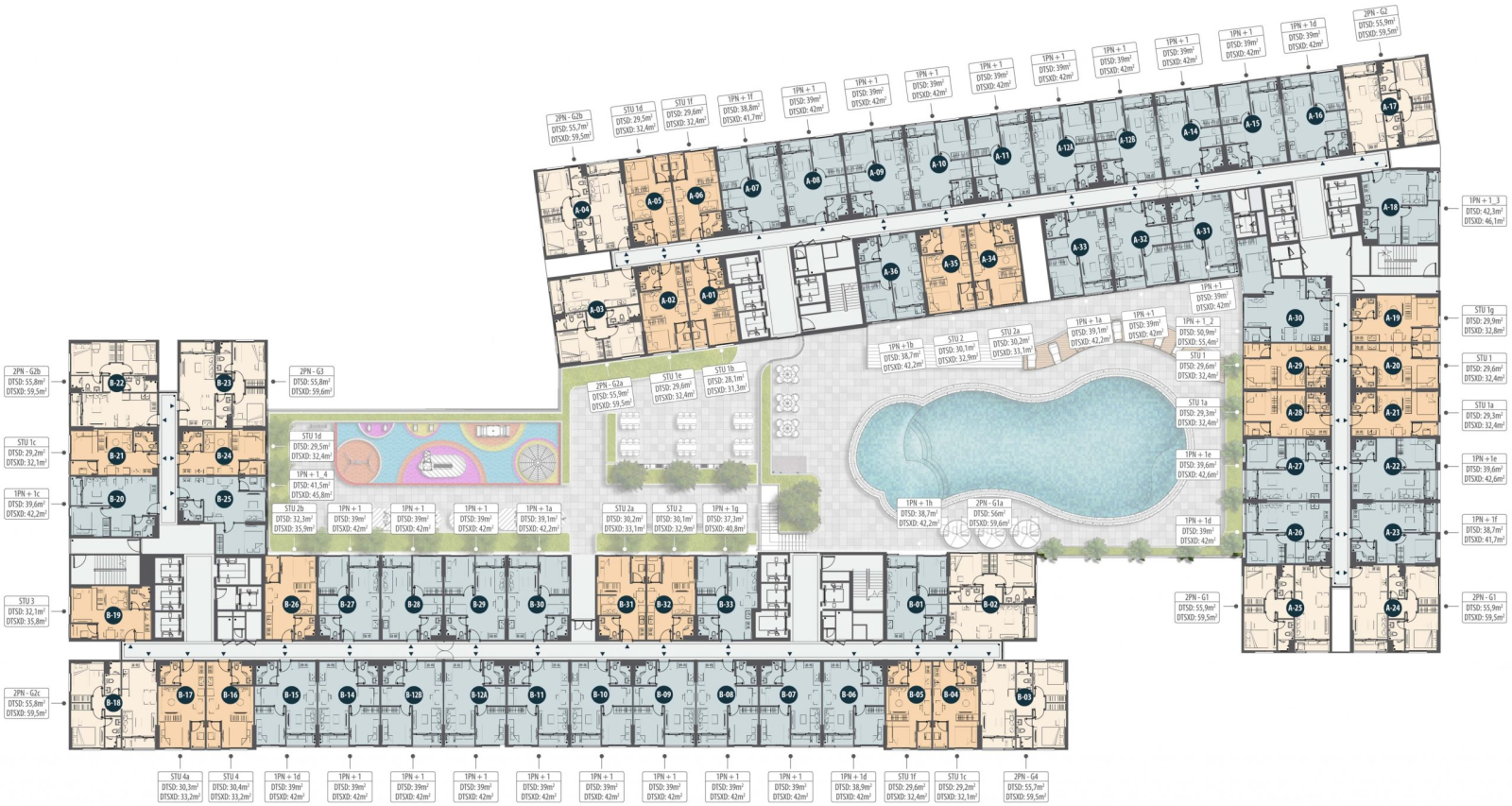 Mặt bằng tầng 25-29