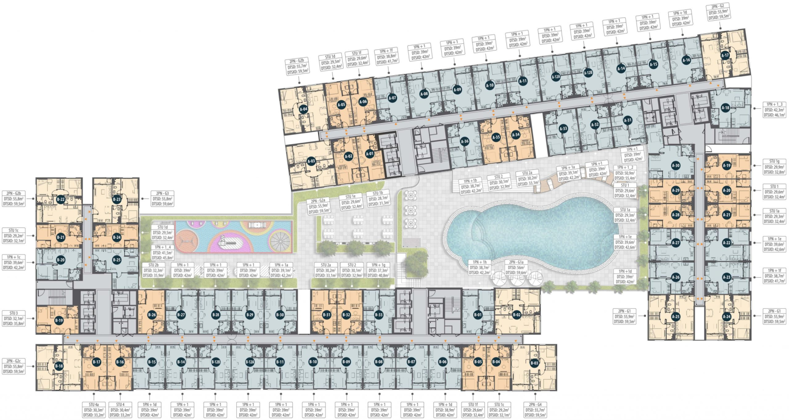 Mặt bằng tầng 5-19