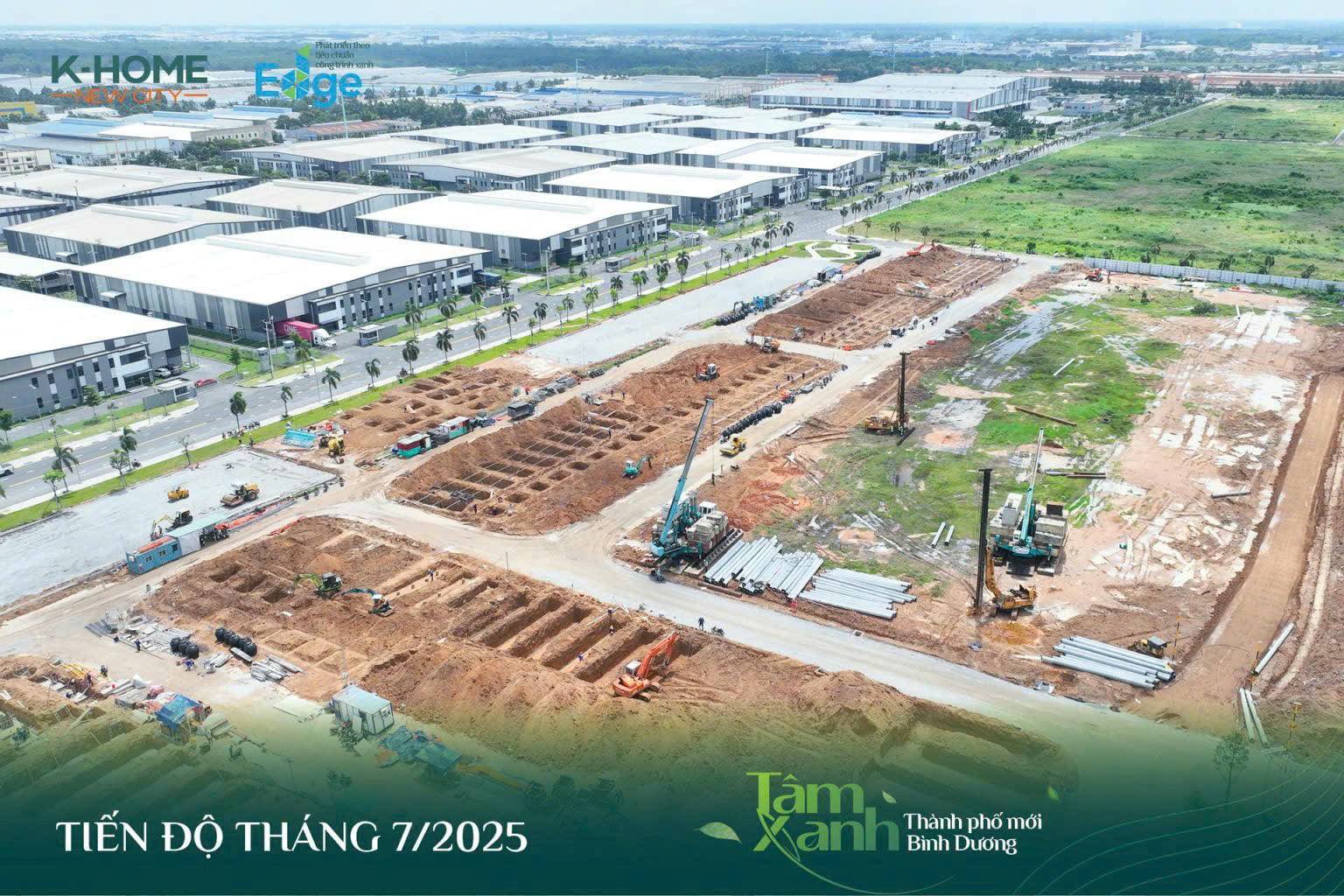 Hiện trạng nhà thầu Coteccons đang xây dựng các công trình chung cư cao tầng K-Home Apartment tại dự án Khome New City